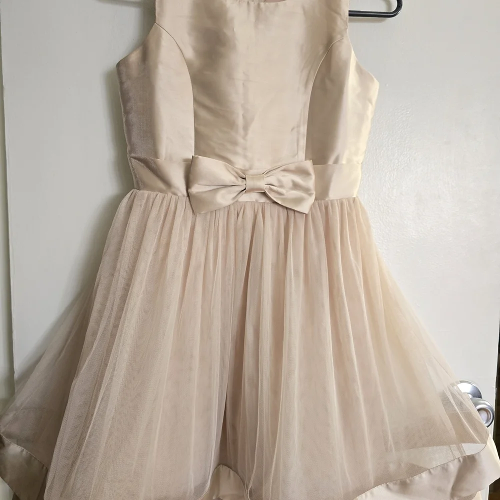 Speechless Cream Kids Formal Dress with Bow